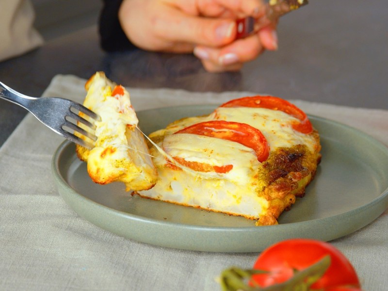 Plato con filete de coliflor gratinado